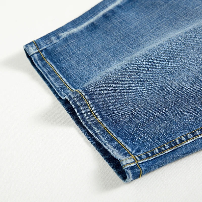 Black denim classic shorts for men, everyday style, comfortable for summer wear.
