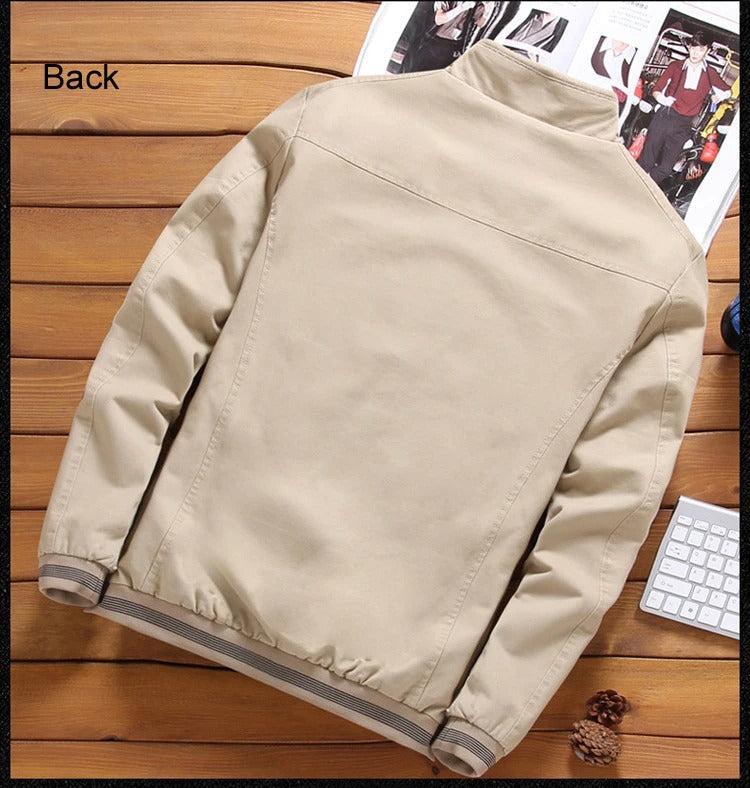 Modern fit men's stylish transitional jacket. Versatile outerwear, perfect for spring, fall, and casual men's fashion.