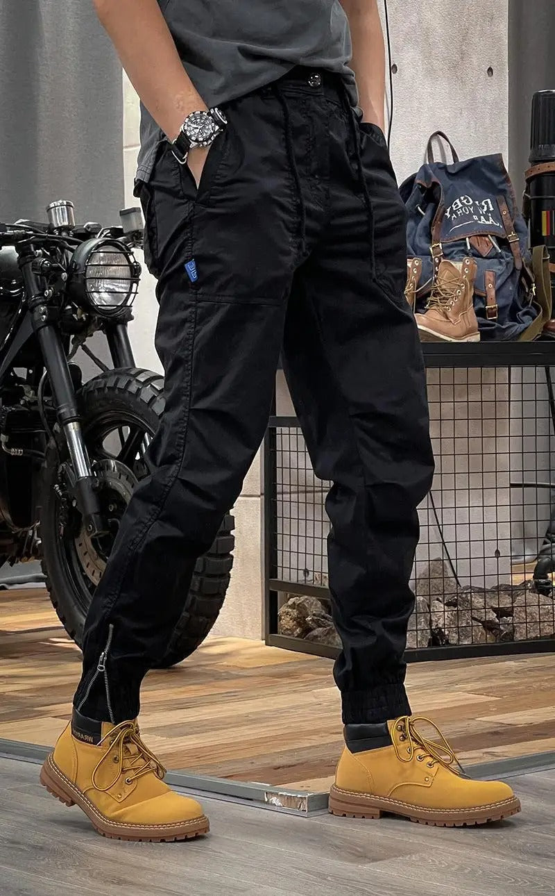 Gray women's casual cargo pants, soft stretch fabric, perfect for daily comfort & style.