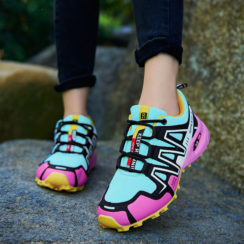 Slip-resistant women's hiking shoes, perfect for comfortable athletic outdoor footwear.