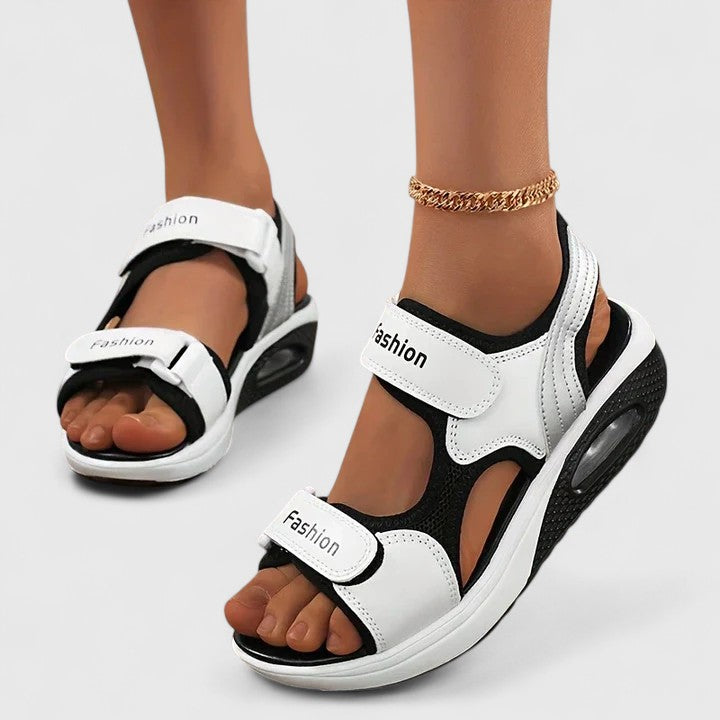 Women's comfort sandals for pain relief, featuring orthopaedic arch support & cushioned footbeds.