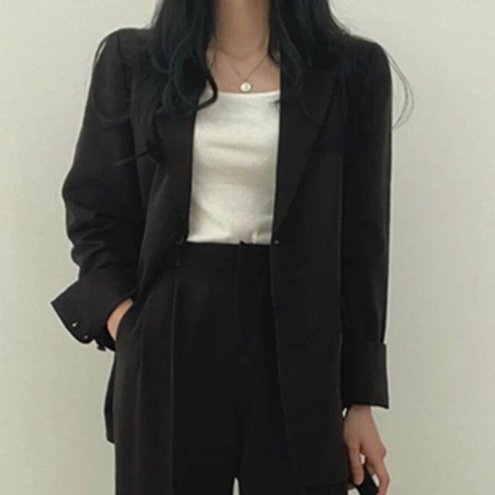 Women's Tailored Blazer and Straight-Leg Pants Set
