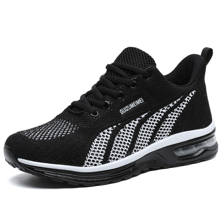 Women's Breathable Mesh Lace-Up Cushioned Sole Sneakers