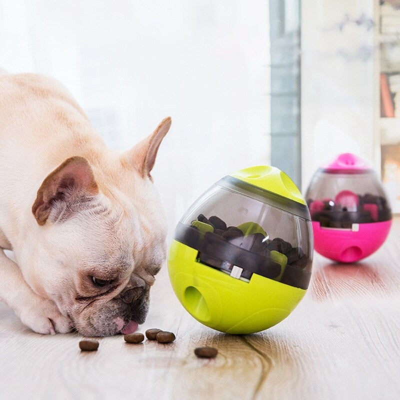 Dog interactive treat dispenser ball for mental stimulation & pet enrichment. Durable puzzle toy for puppies & adult dogs.