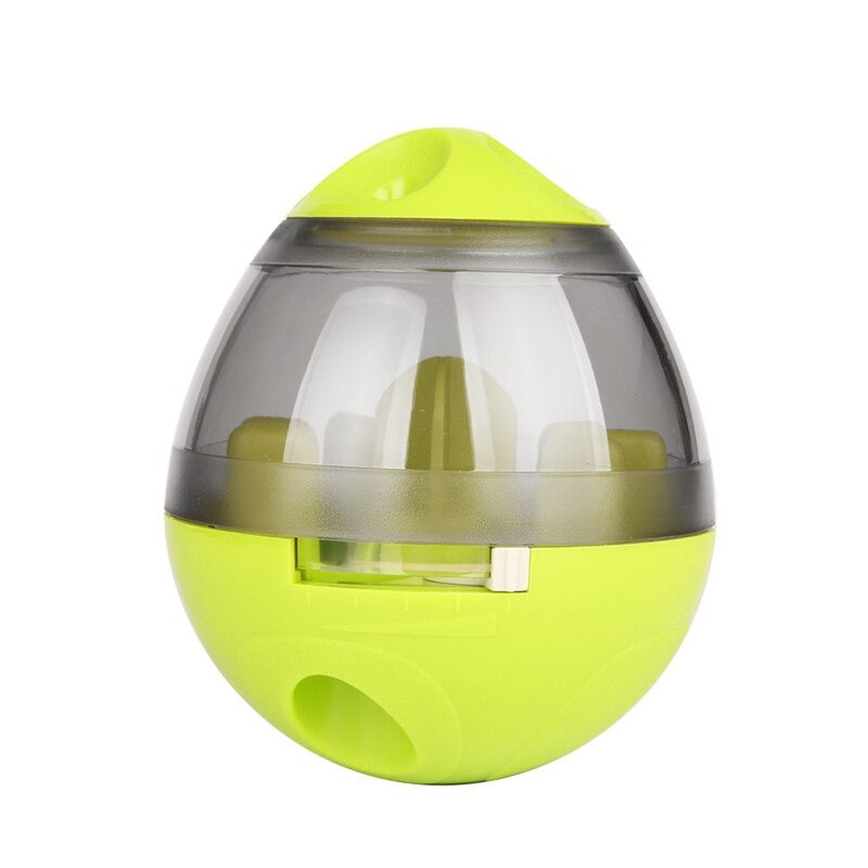 Durable dog treat dispensing puzzle ball. Great indoor enrichment toy for mental exercise & stimulating play for all dogs.