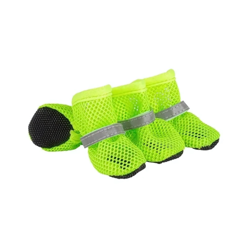 Reflective dog paw protection shoes for safe walks on hot pavement & rough terrain. Visible pet boots.
