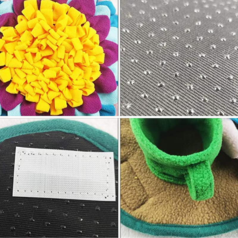 Interactive dog snuffle mat for mental exercise. Pet enrichment toy with hidden treats keeps dogs engaged & entertained.