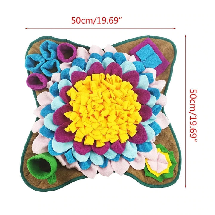 Pet enrichment snuffle mat for dogs. Interactive treat-hiding puzzle helps mental stimulation, reduces boredom & anxiety.