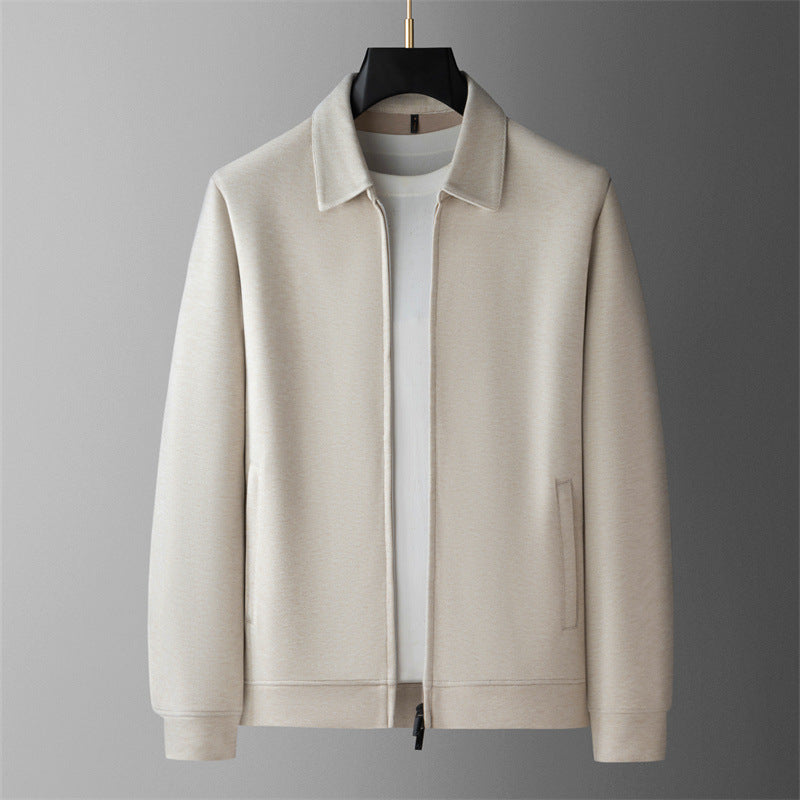 Stylish men's stand collar autumn jacket, wrinkle-resistant for a smart casual look. Comfortable & modern outerwear.