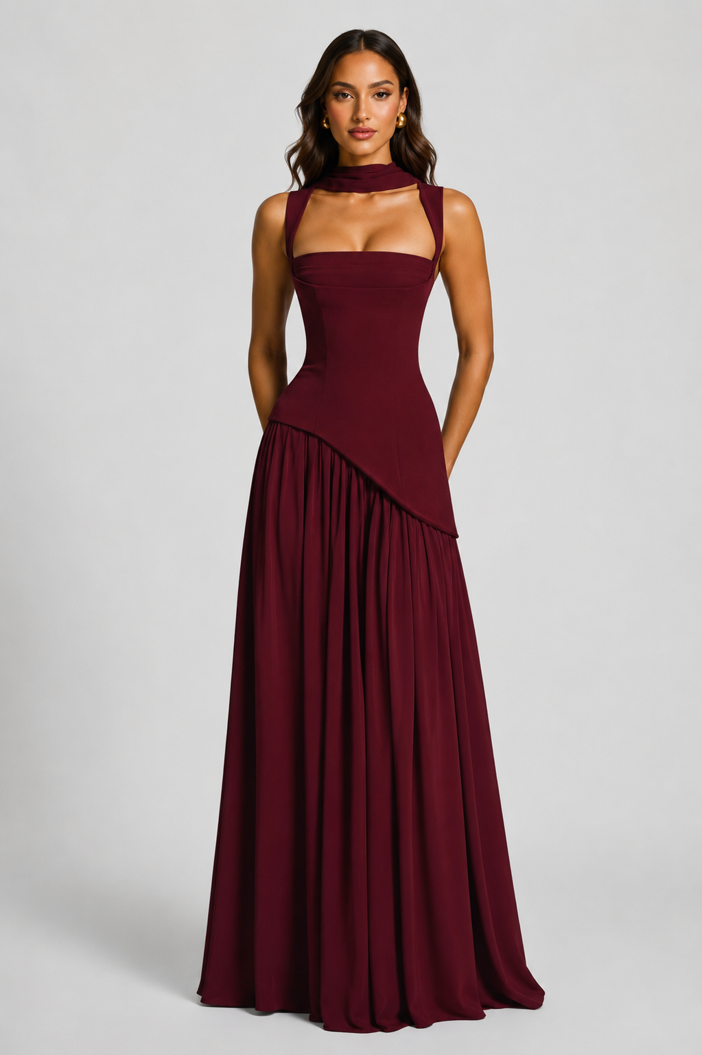 Elegant women's maxi dress, perfect for summer holidays, beach resorts, or casual evening wear.