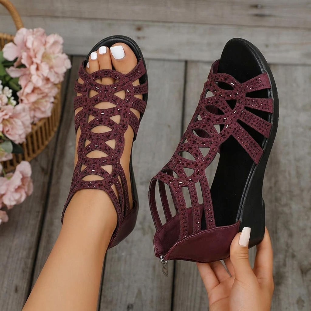 Versatile women's slip-on sandals for summer; easy wear, elegant style for any casual chic outfit.