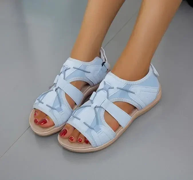 Adjustable strap wedge sandals for women, offering orthopedic arch support & comfort.
