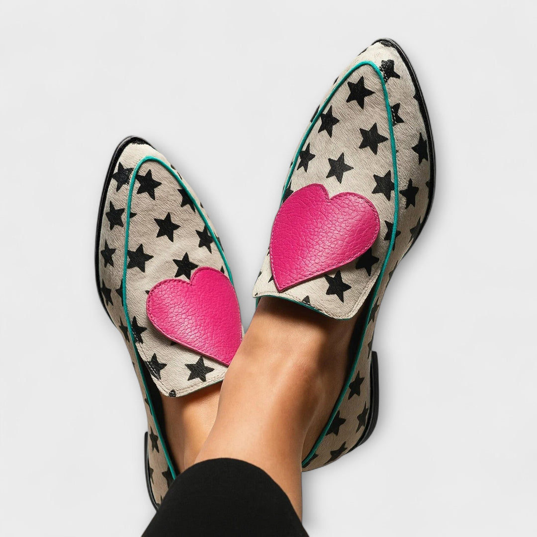 Soft beige women's pointed-toe loafers, comfortable slip-on casual shoes for elegant everyday and work style.