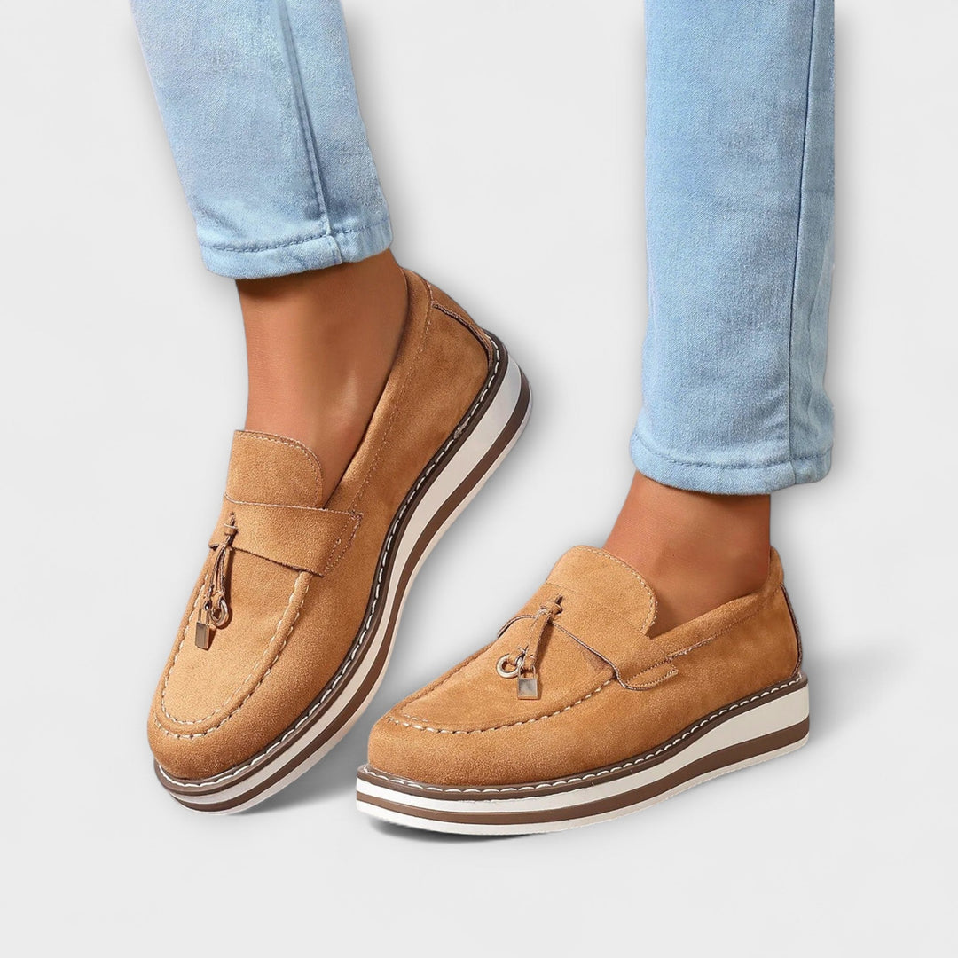 Soft & comfortable women's round toe loafers, a classic slip-on design offering effortless style & comfort.