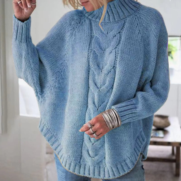 Elegant women's knitted pullover sweater, long sleeve, stylish and comfortable for casual chic fashion.