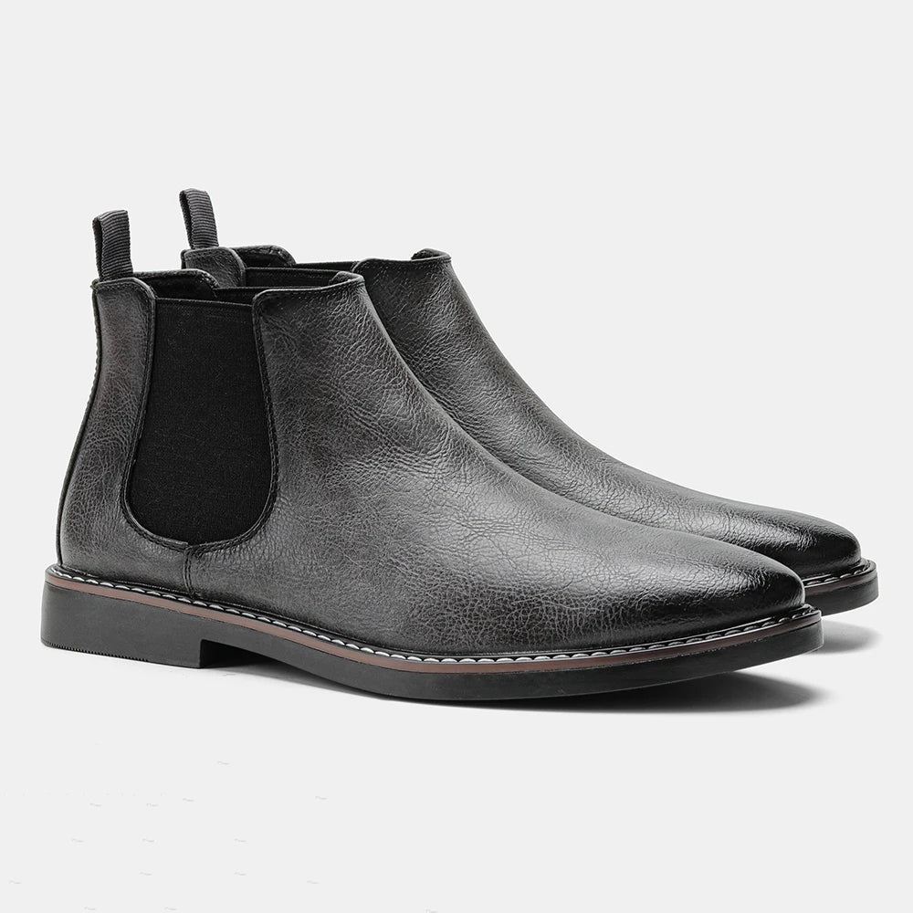 Modern men's fashion ankle boots, ideal for stylish everyday outfits. Comfortable, versatile smart casual footwear.