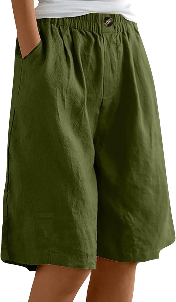Women's comfortable summer shorts. Relaxed fit, elastic waist, & pockets for casual warm weather style.