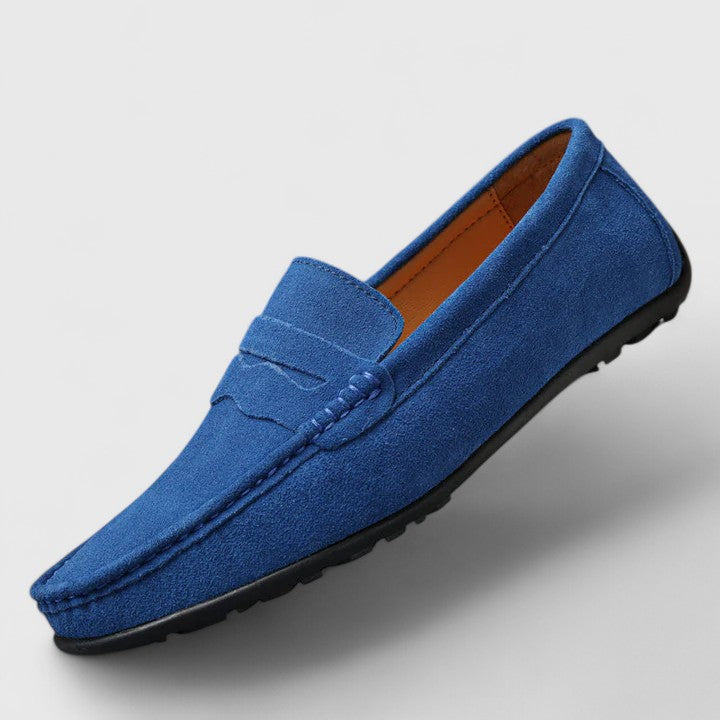 Hand-finished men's leather loafers; premium comfort & versatile slip-on design for smart casual.