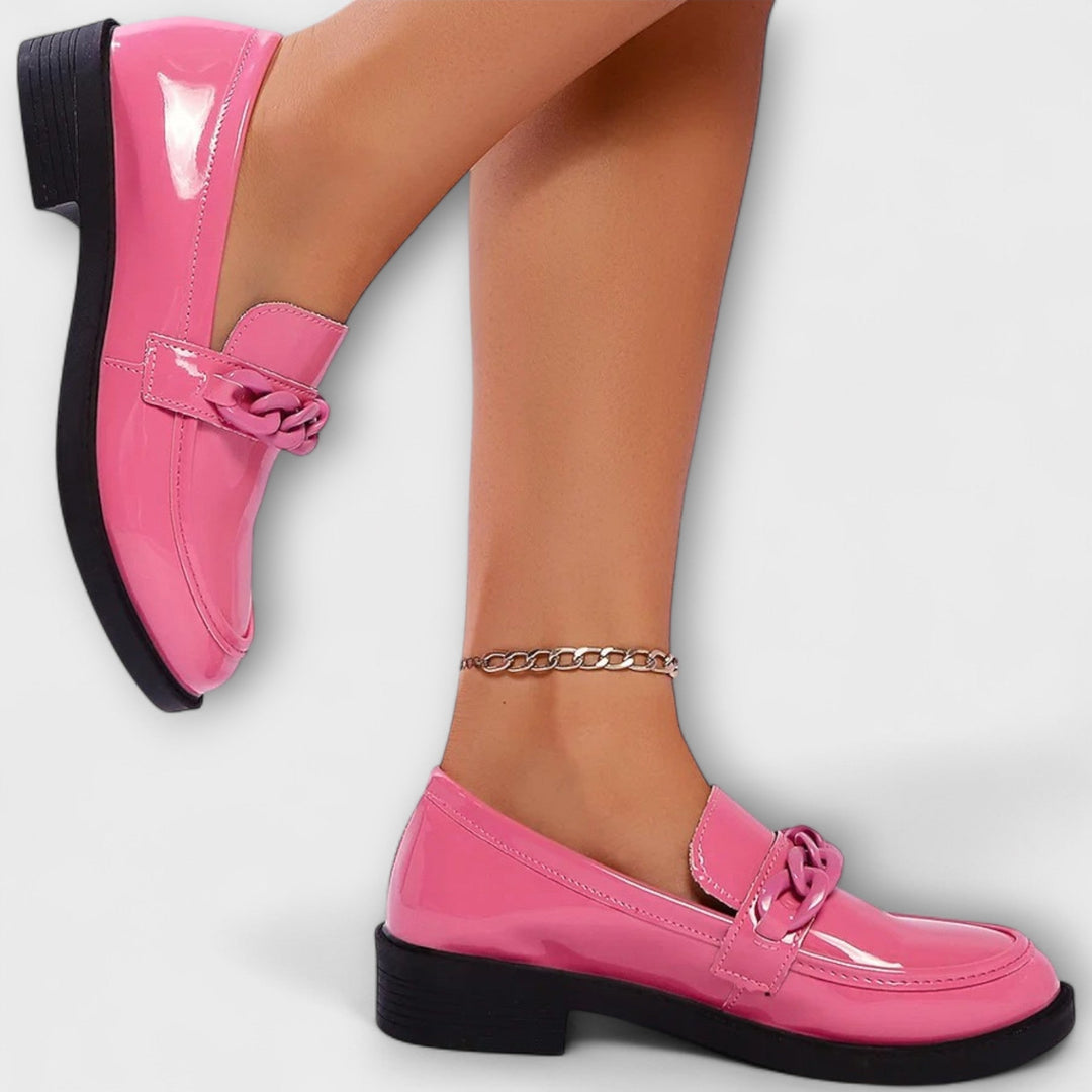 Elegant green women's loafers, comfortable slip-on shoes for casual & everyday wear.