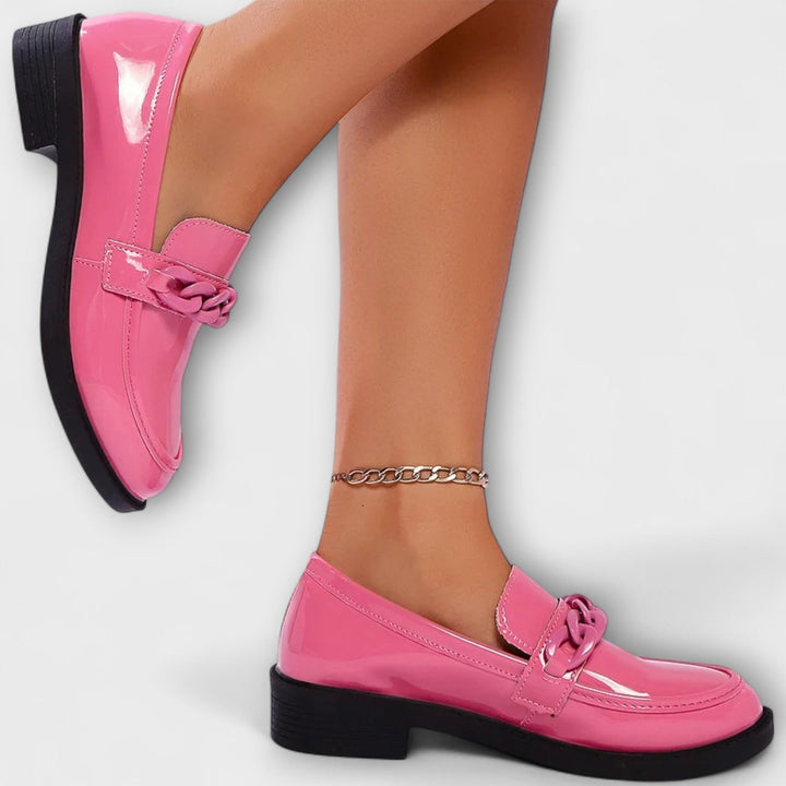 Elegant green women's loafers, comfortable slip-on shoes for casual & everyday wear.