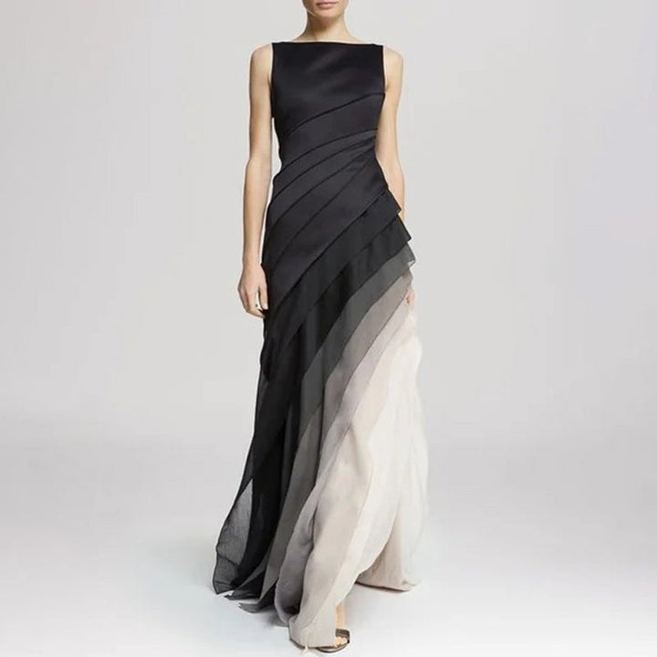 Elegant women's ombre maxi dress with a flattering silhouette, perfect for summer parties or evening events.