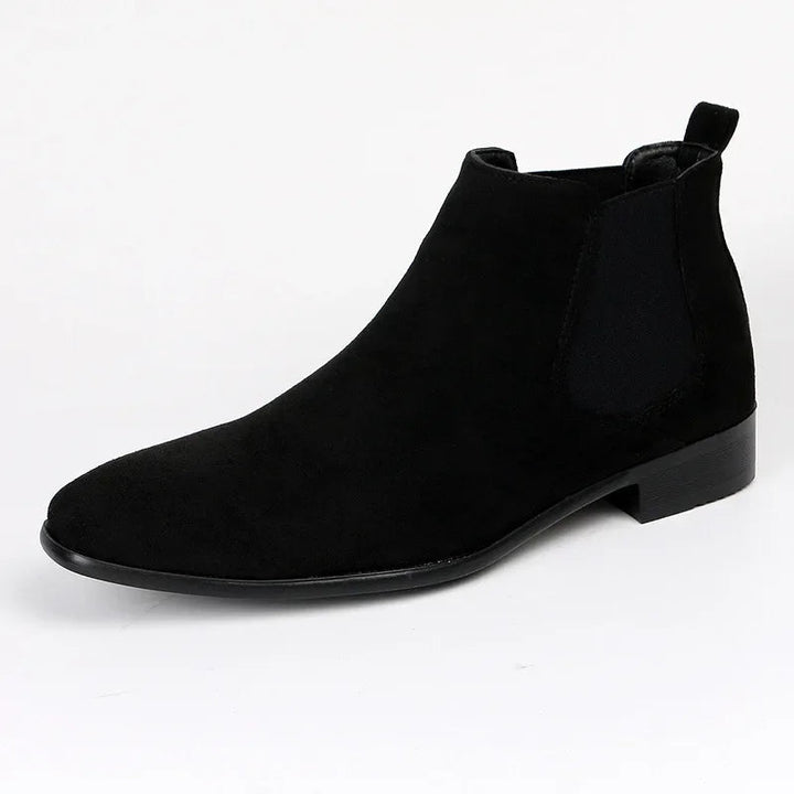 Classic men's pull-on Chelsea boots. Comfortable ankle boots with a stylish pointed toe for everyday wear.