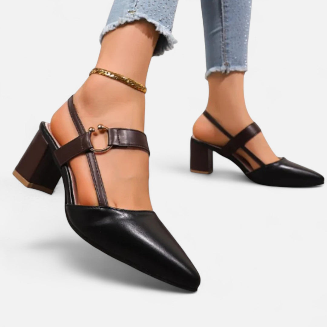 Chic women's block heel sandals in a chunky design. Elevate your style for formal events, parties, & summer outings.