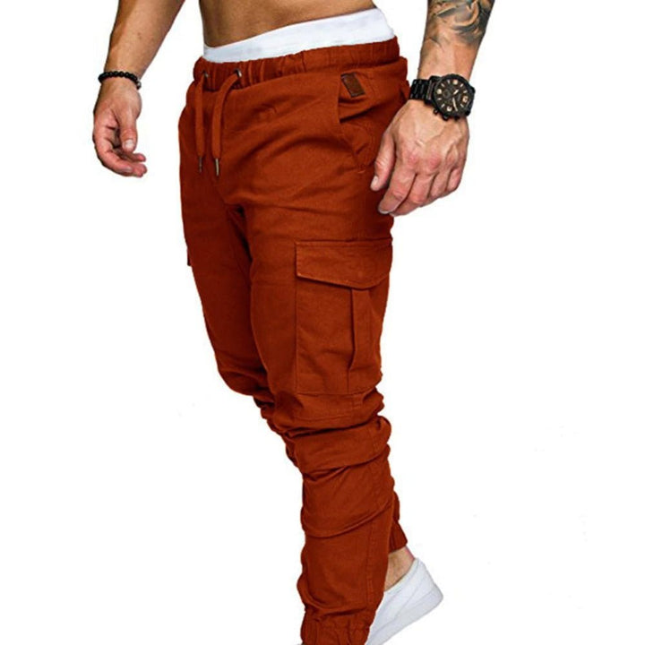 Durable men's utility cargo pants with multiple pockets, perfect for casual wear & active lifestyles.
