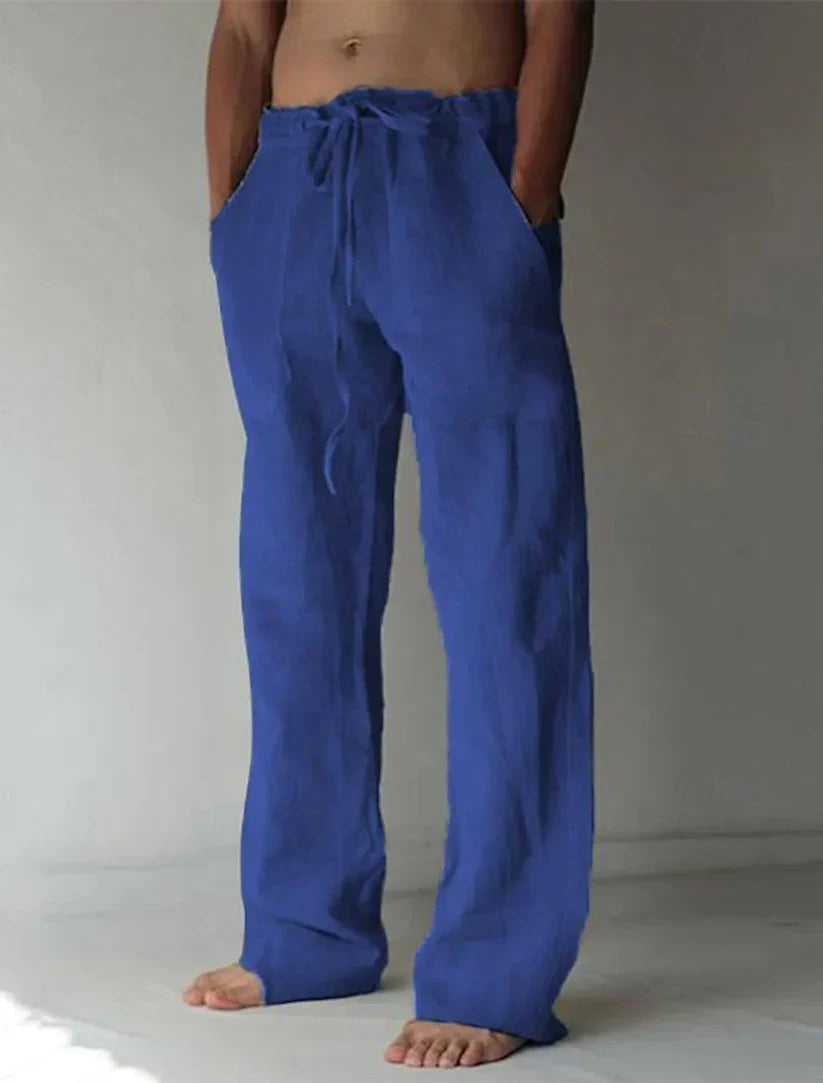 Men's casual relaxed fit pants. These loose, baggy bottoms combine comfort and trendy style for warm weather.