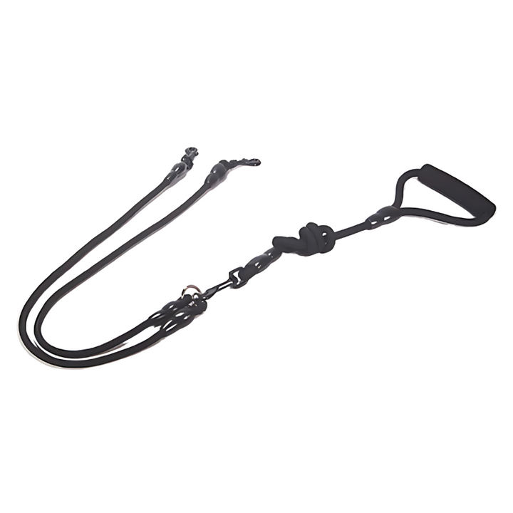 Ergonomic DuoGrip dual dog leash with comfort handle for secure pet training & tangle-free walks with two dogs.
