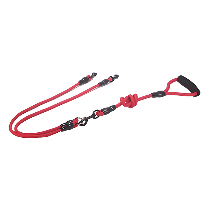 Innovative DuoGrip dual dog leash ensures tangle-free pet walking for two dogs. Essential multi-dog supplies.