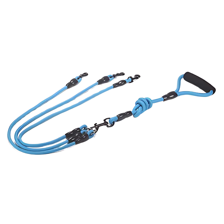 Enjoy stress-free, tangle-free walks with two dogs using the DuoGrip dual dog leash. Comfort grip for pet owners.
