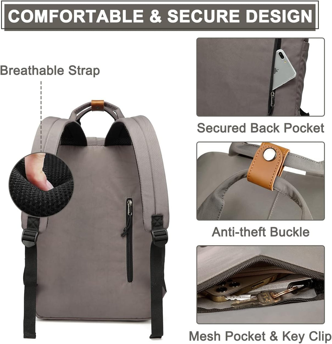 Detail of the comfortable, adjustable straps on the 15.6 inch laptop backpack, suitable for extended wear.