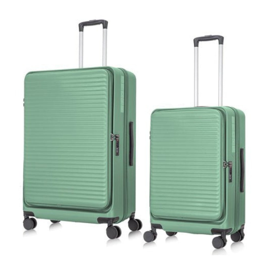 Durable 2-piece hardshell luggage set with secure laptop compartment & spinner wheels for travel.