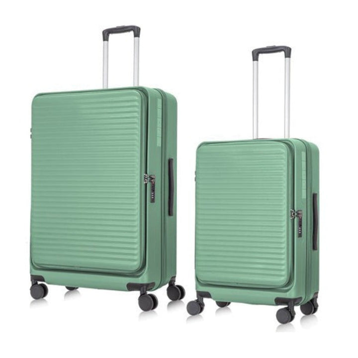Durable 2-piece hardshell luggage set with secure laptop compartment & spinner wheels for travel.