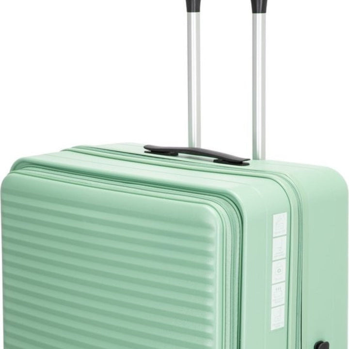 Hardshell suitcase set with durable spinner wheels, perfect for business and leisure travel.