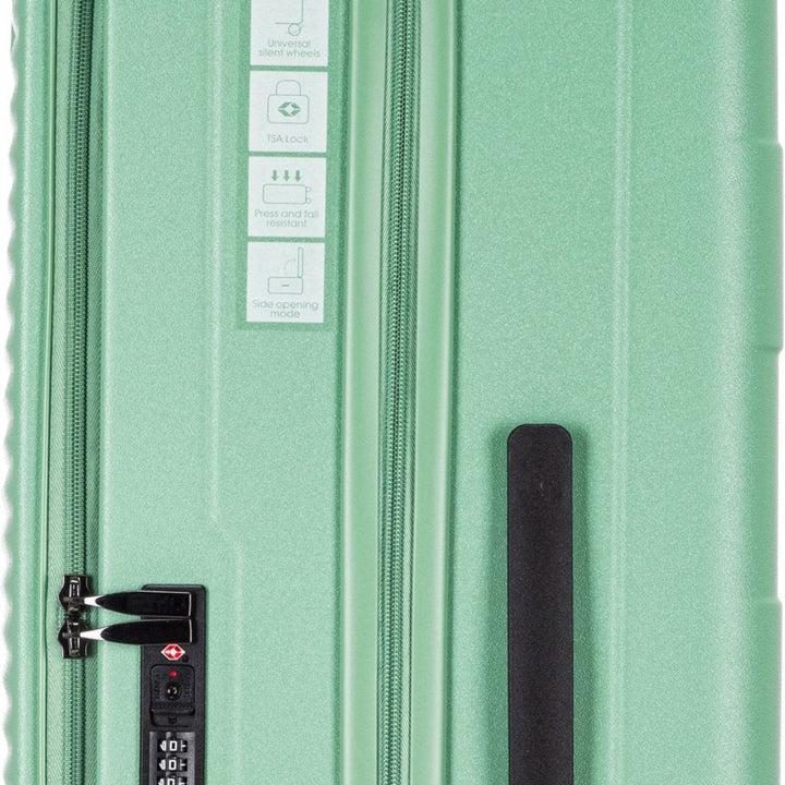 Convenient 2-piece hardshell suitcase set, expandable and equipped with a laptop compartment.
