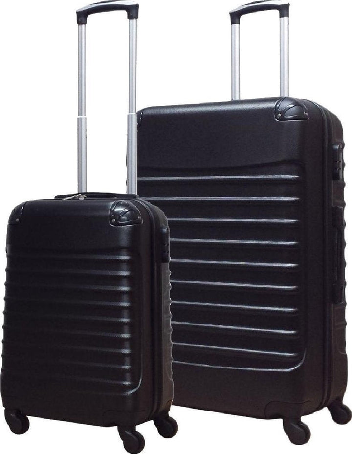 Unisex 2-piece ABS hardshell luggage set for travel, featuring spinner wheels for smooth airport navigation.