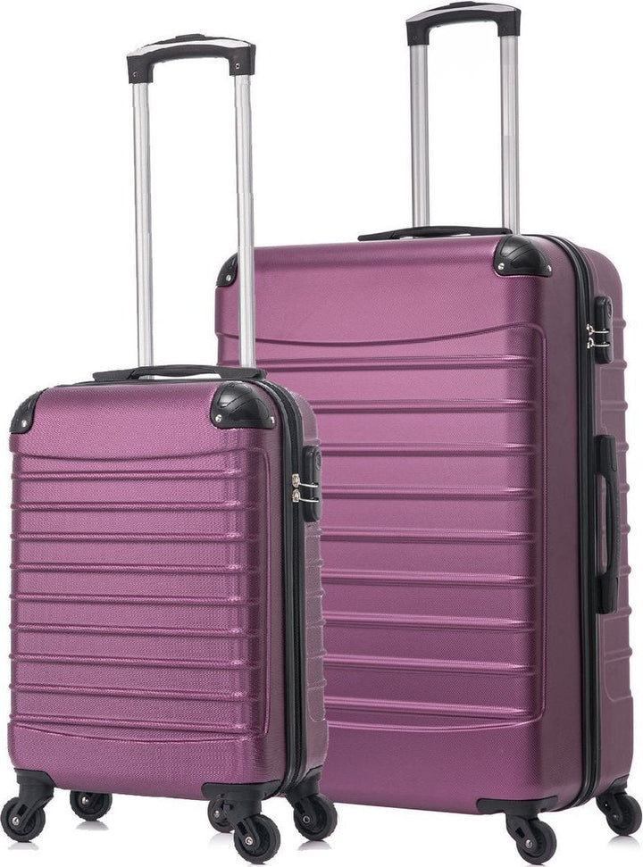 Rugged ABS hardshell 2-piece luggage set for durable travel. Spinner suitcases for effortless movement.