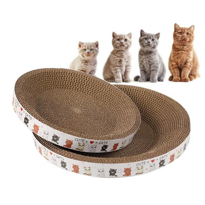 Durable cardboard cat scratcher and pet lounge bed, ideal for feline comfort and satisfying scratching needs.
