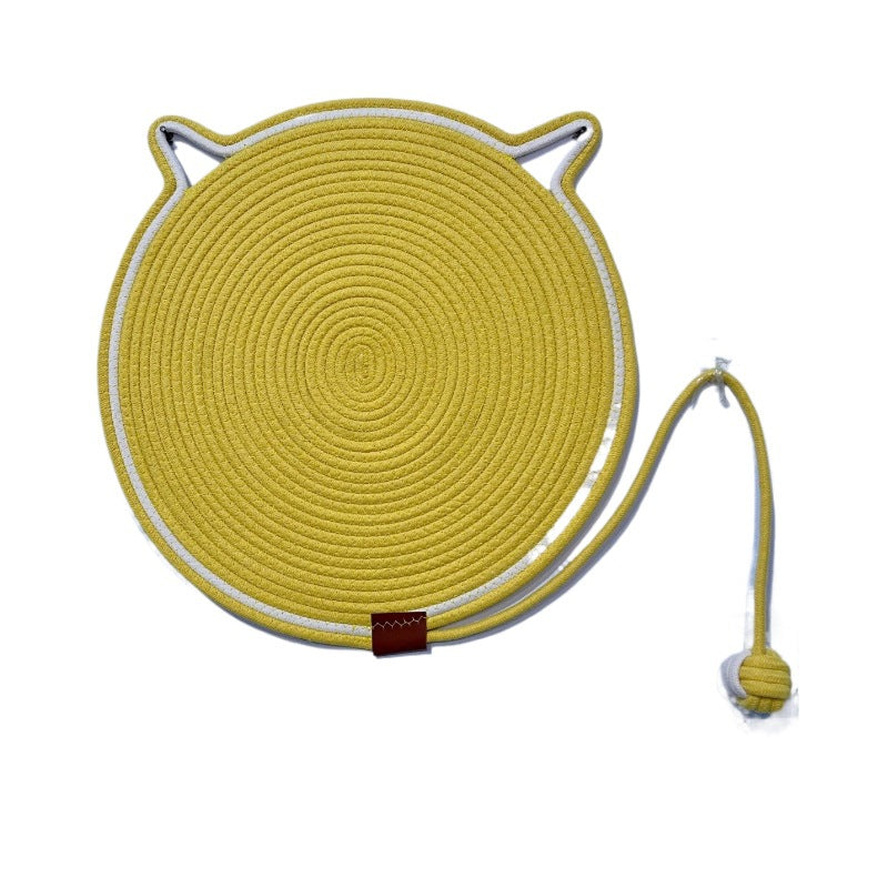 Feline scratching rug protects furniture & satisfies natural instincts. Durable sisal pet care accessory.