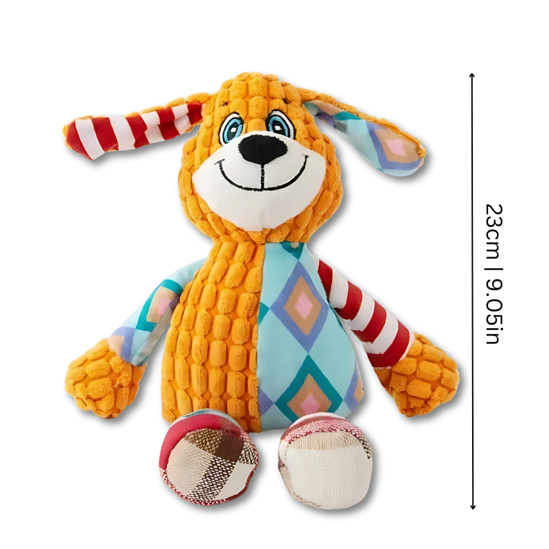 Interactive plush squeaker dog toy for endless canine fun & enrichment. Perfect pet supply.