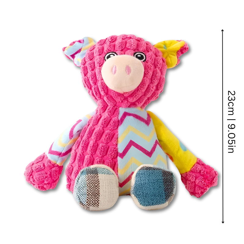 Soft plush squeaker dog toy, great for puppies & adult dogs. Durable design for active playtime.