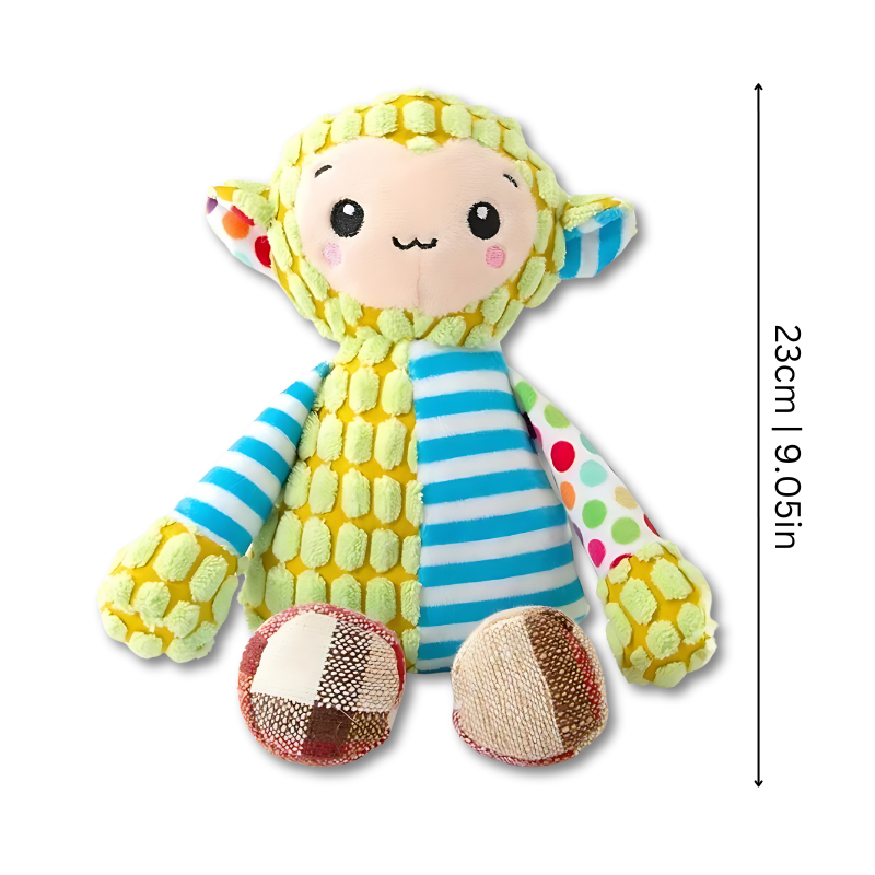 Engaging puppy toy; durable plush squeaker for small dogs, promoting interactive play.