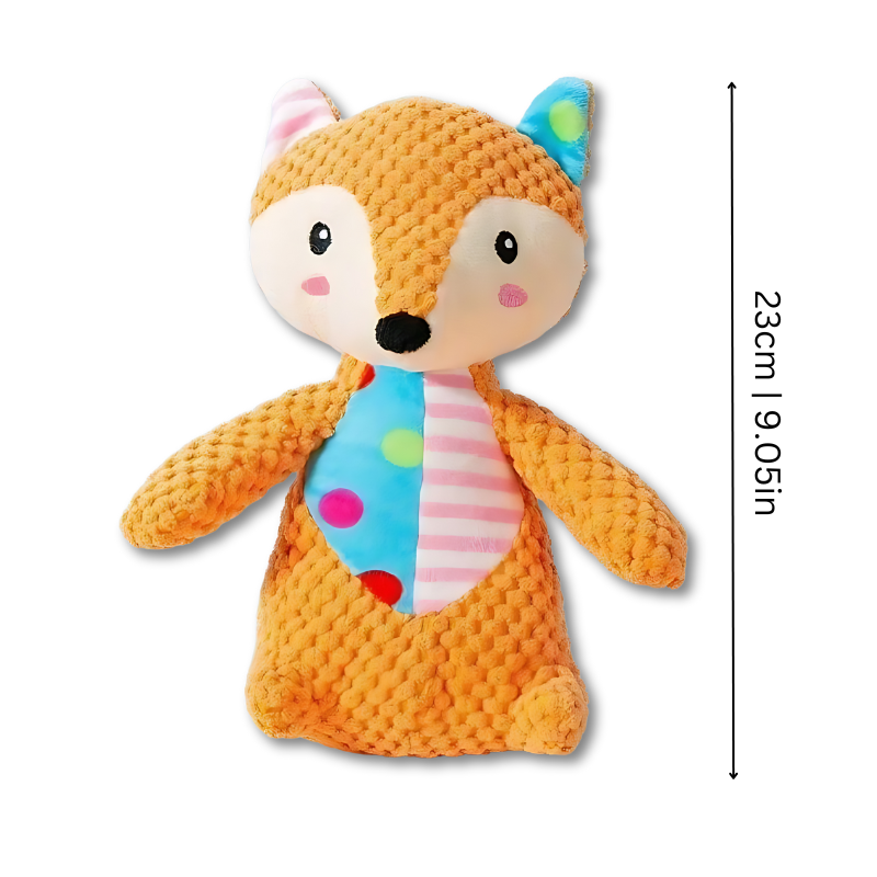 Cute animal shape plush squeaker dog toy; ideal for interactive playtime and dog enrichment.