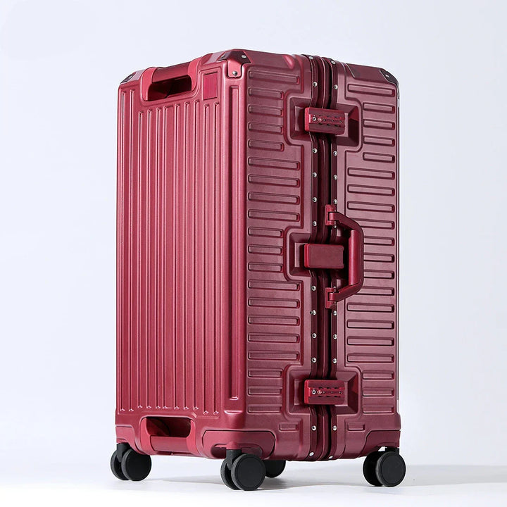Durable hard shell travel luggage with wide grip handle and smooth spinner wheels for effortless journeys.