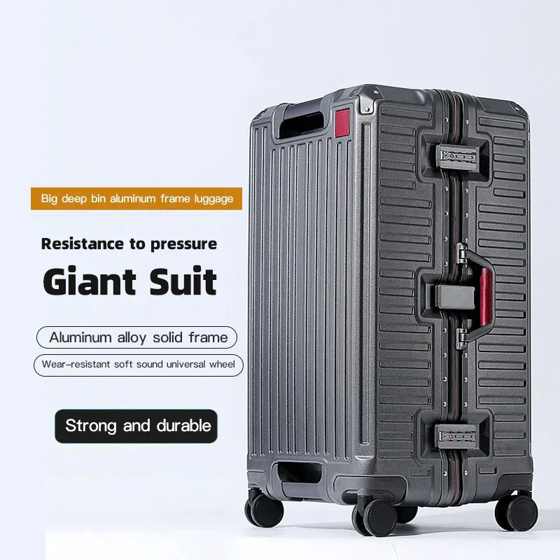 Robust hard shell suitcase featuring a built-in TSA lock and sturdy construction for secure & durable travel.