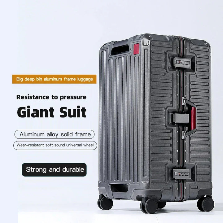Robust hard shell suitcase featuring a built-in TSA lock and sturdy construction for secure & durable travel.