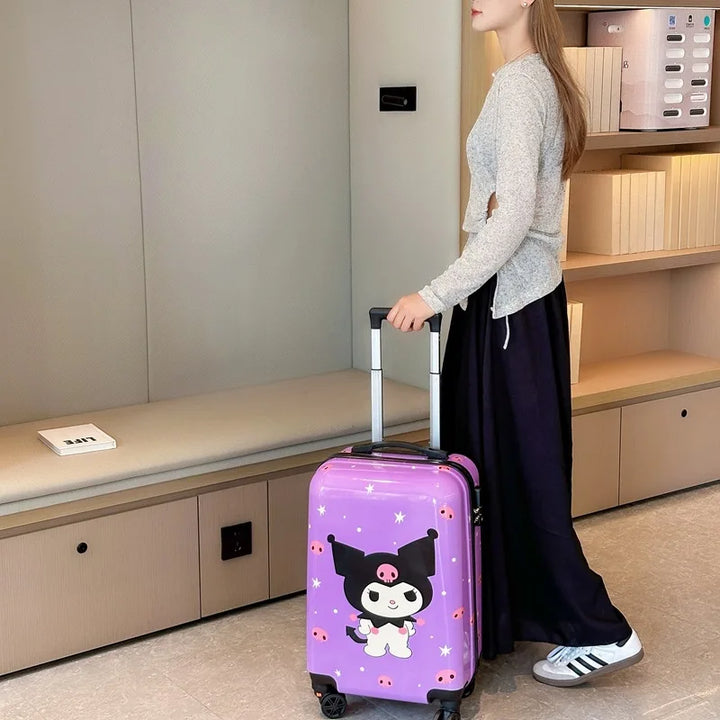 Durable hardshell children's carry-on suitcase with smooth spinner wheels, perfect kids luggage for travel.