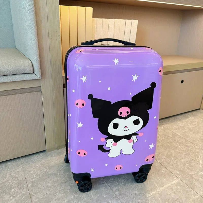 Fun design children's hardshell carry-on luggage with durable spinner wheels, perfect for kids' travel adventures.